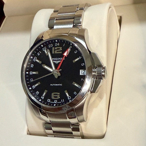 Longines Conquest Date GMT Designer Classic Mens Automatic Watch - Picture 3 of 8